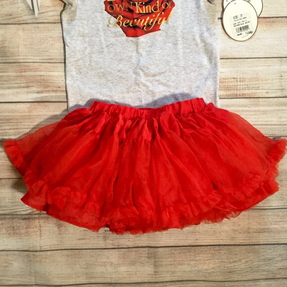 utu Couture Disney Beauty & the Beast Belle Red Rose Tutu and Shirt - Picture 6 of 10
